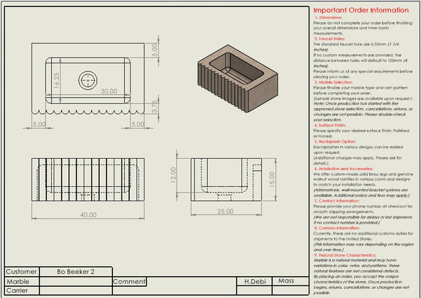 bo beeker Custome Order