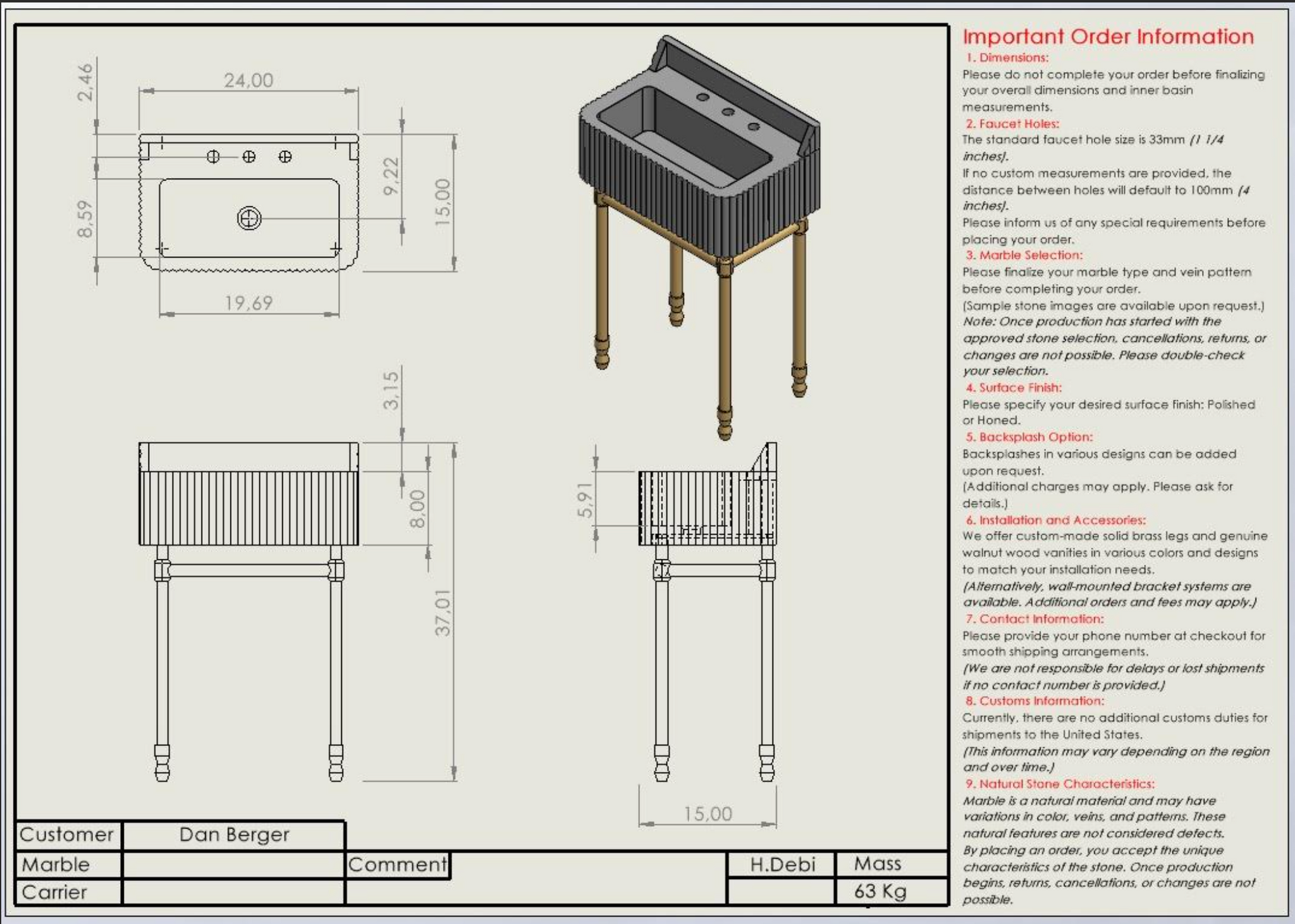 Dan Berger Custom Order