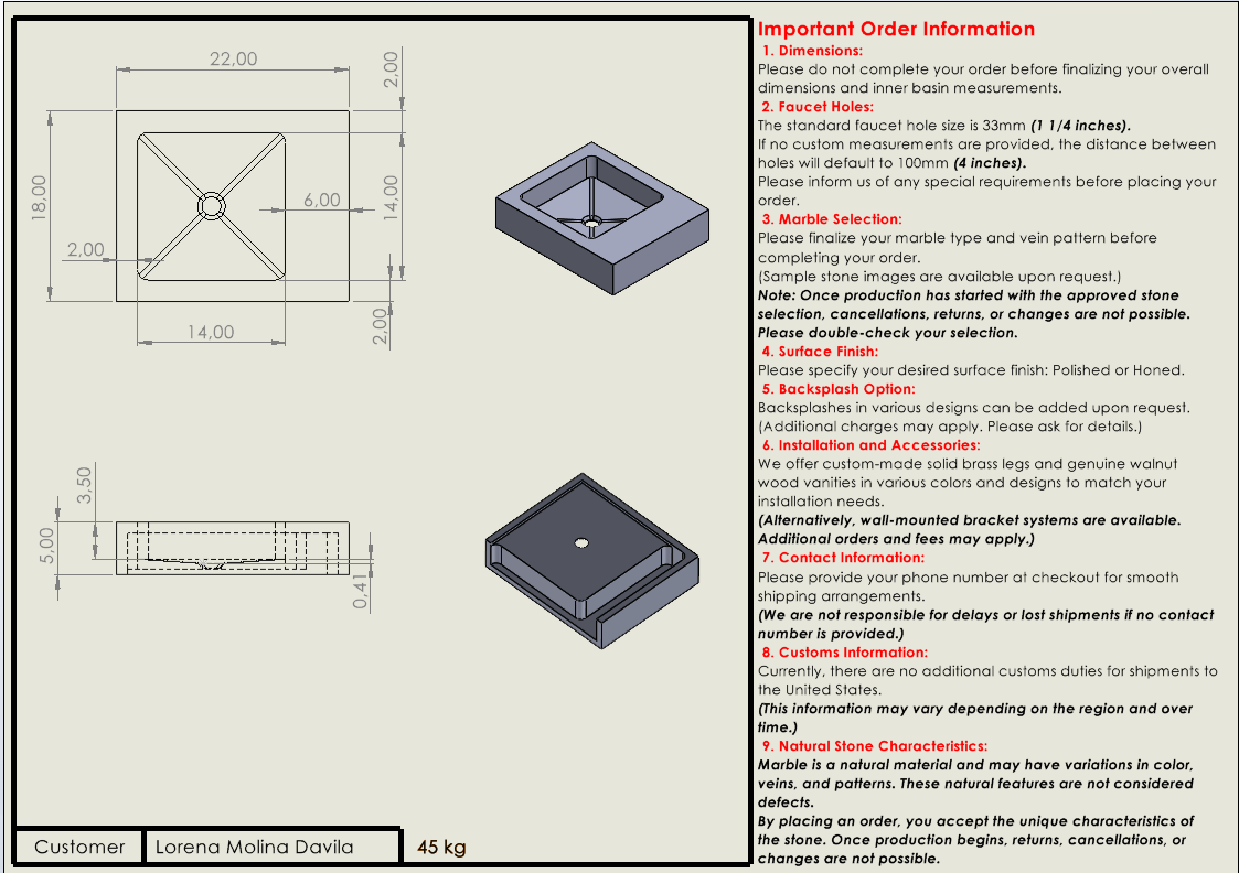 Lorena Molina Davila Custom Order