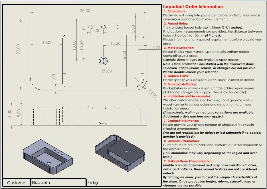 Elizabeth A Custom Order