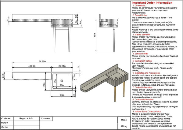 REBECCA SOFİO Custom Order sink