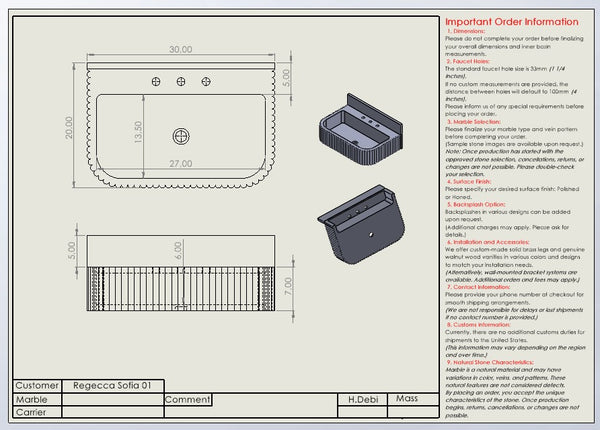 REBECCA SOFİO Custom Order sink  3