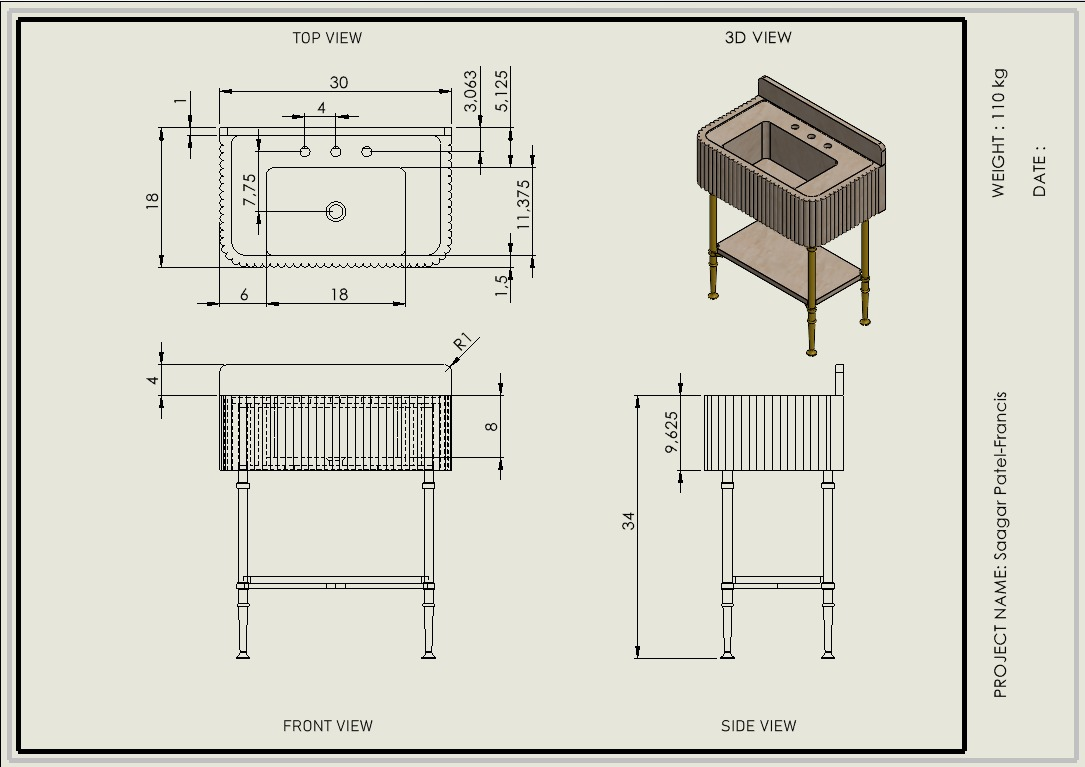 Saagar Patel-Francis  - Custom Order  ONLY Metal Feet