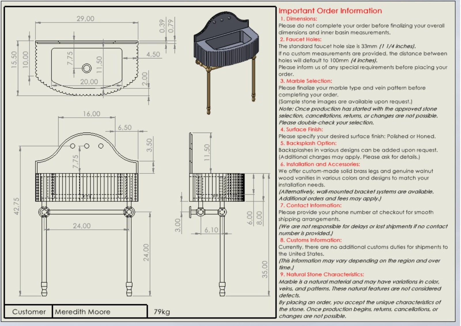 Meredith Moore Custom Order