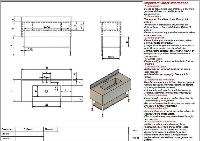 E Mason Custom Order