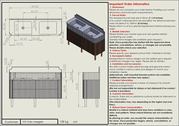 V.H. Van Megen Custom Order