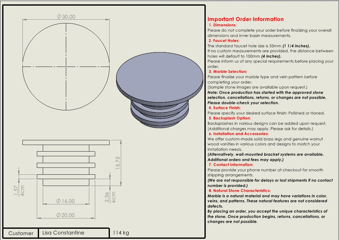 Lisa Constantine Custom Order
