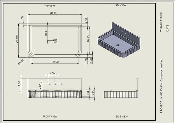 Dalfior Development Inc - Custom Order  sınk