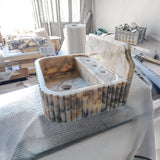 calacatta gold marble sink