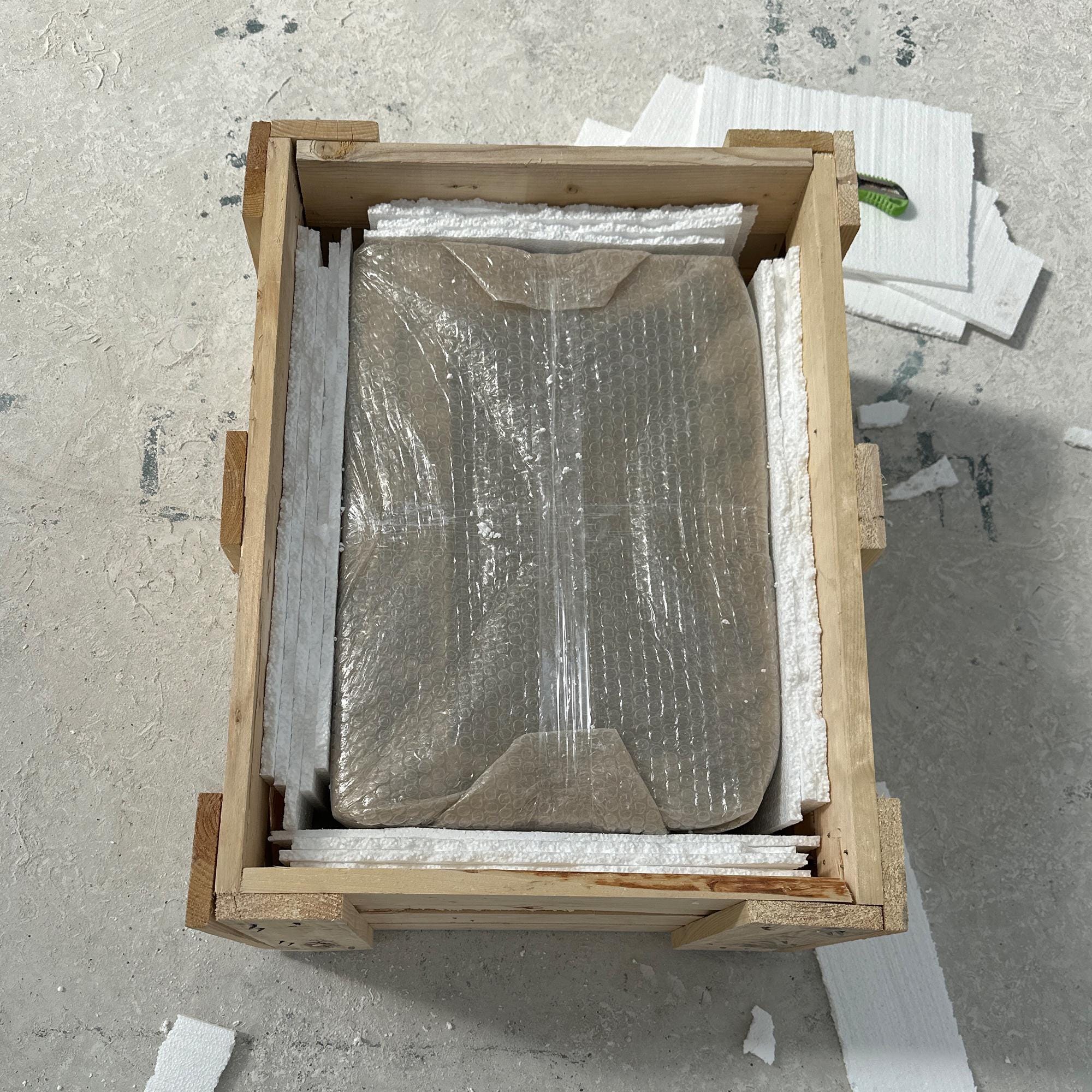 calacatta viola marble sink with single tap hole