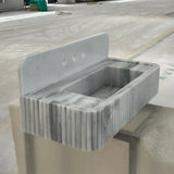 fluted carrara marble wall hung sink design