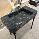 Fluted Pietre Notte Marble Sink Basin