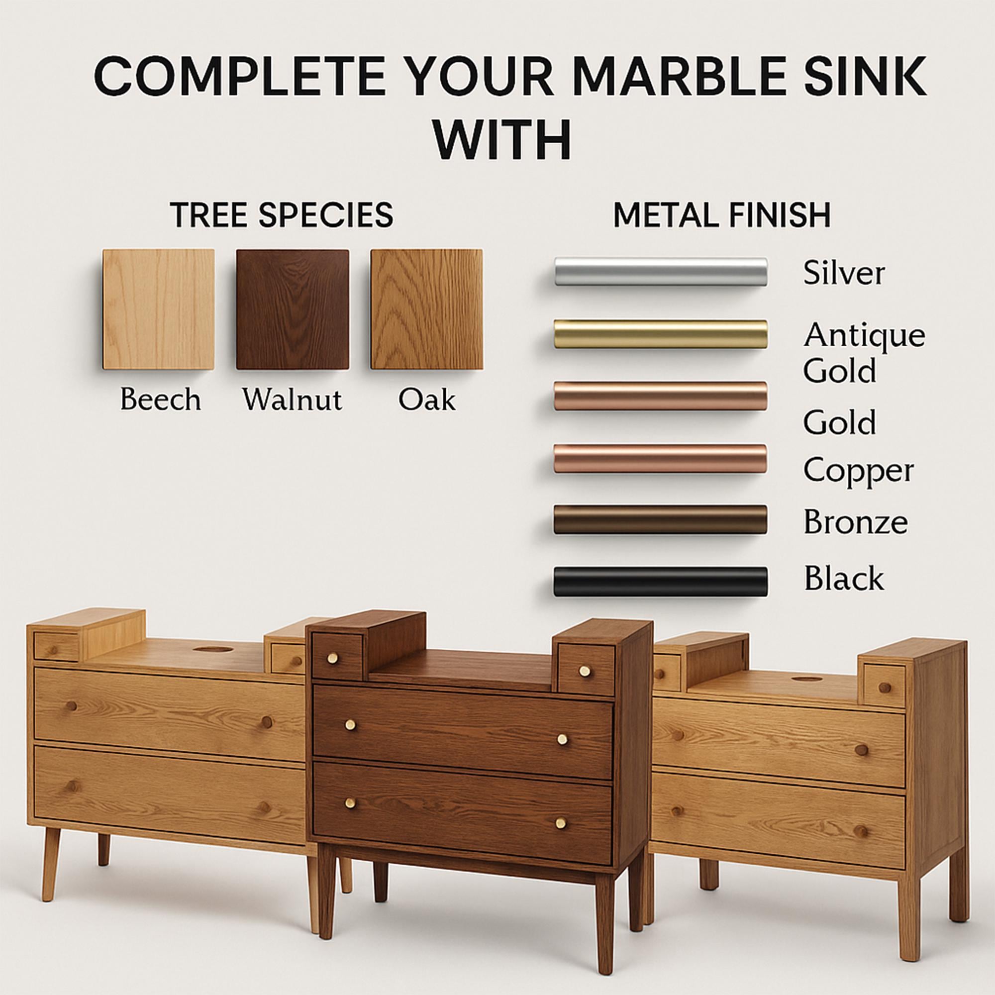 furniture options for marble sink