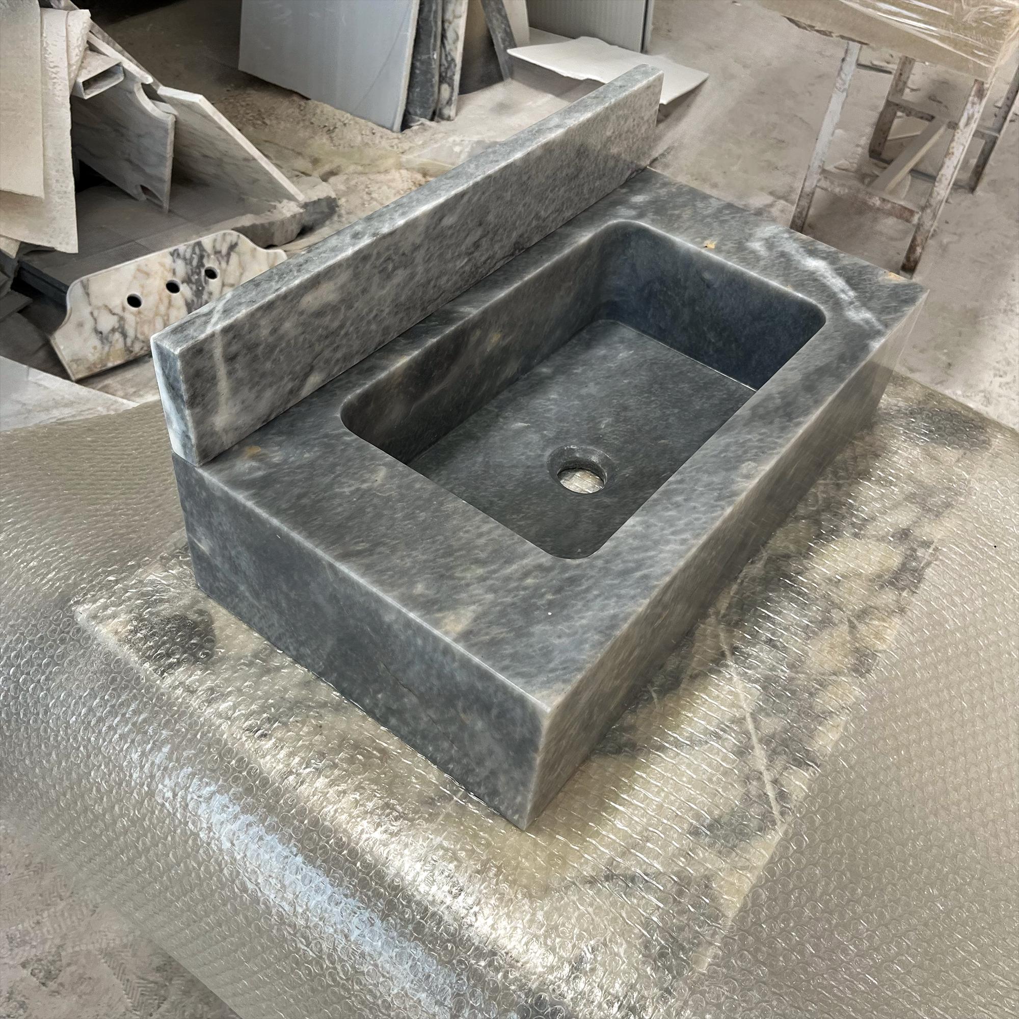 Gray Marble Wall Mounted Sink