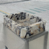 Calacatta Viola Marble Wall Sink – Fluted Floating Basin for Modern Bathrooms M6S50