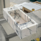 Small Lilac Marble Sink – Rectangular Vessel Design for Wall Mount or Compact Powder Room Vanity Use M6S32