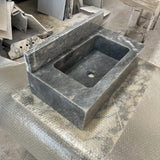 Gray Marble Wall Mounted Sink – Modern Natural Stone Bathroom Vanity Basin M6S015