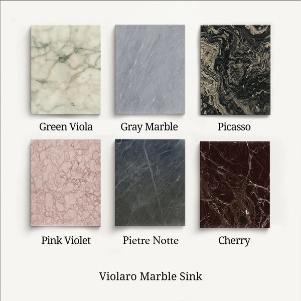 Calacatta Viola Marble Wall Sink – Fluted Floating Basin for Modern Bathrooms M6S50 hover