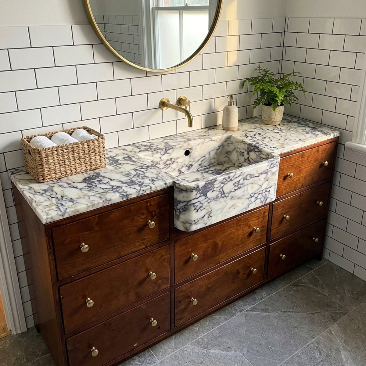 Calacatta Viola Sink | Marble Vessel Sink | Bathroom Vessel Sink | Stone Bathroom Sink
