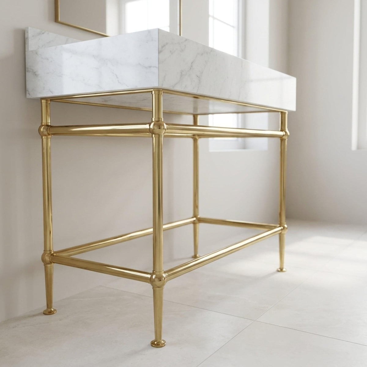 Custom Metal Stand for Marble Sink | Stainless Steel Vanity Legs with PVD Finish