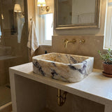 Calacatta Viola Marble Vanity Sink, Small Batch Made to Order