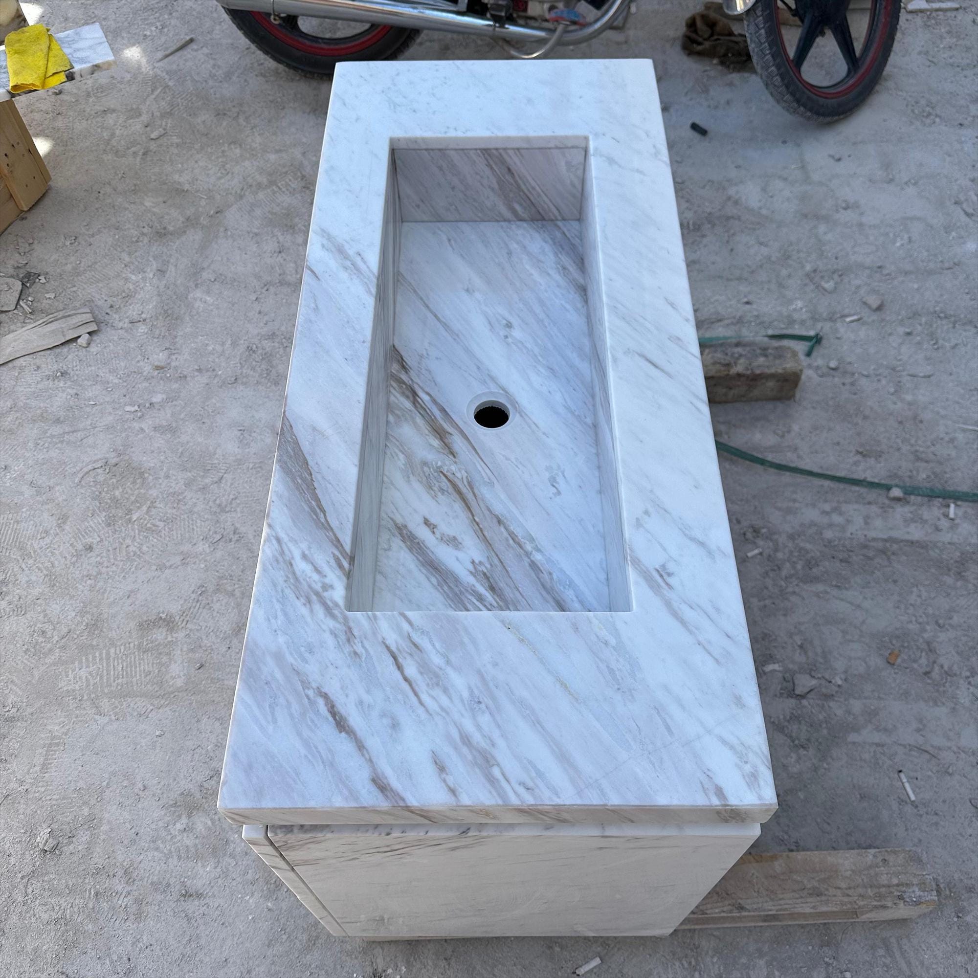 integrated marble sink bathroom furniture