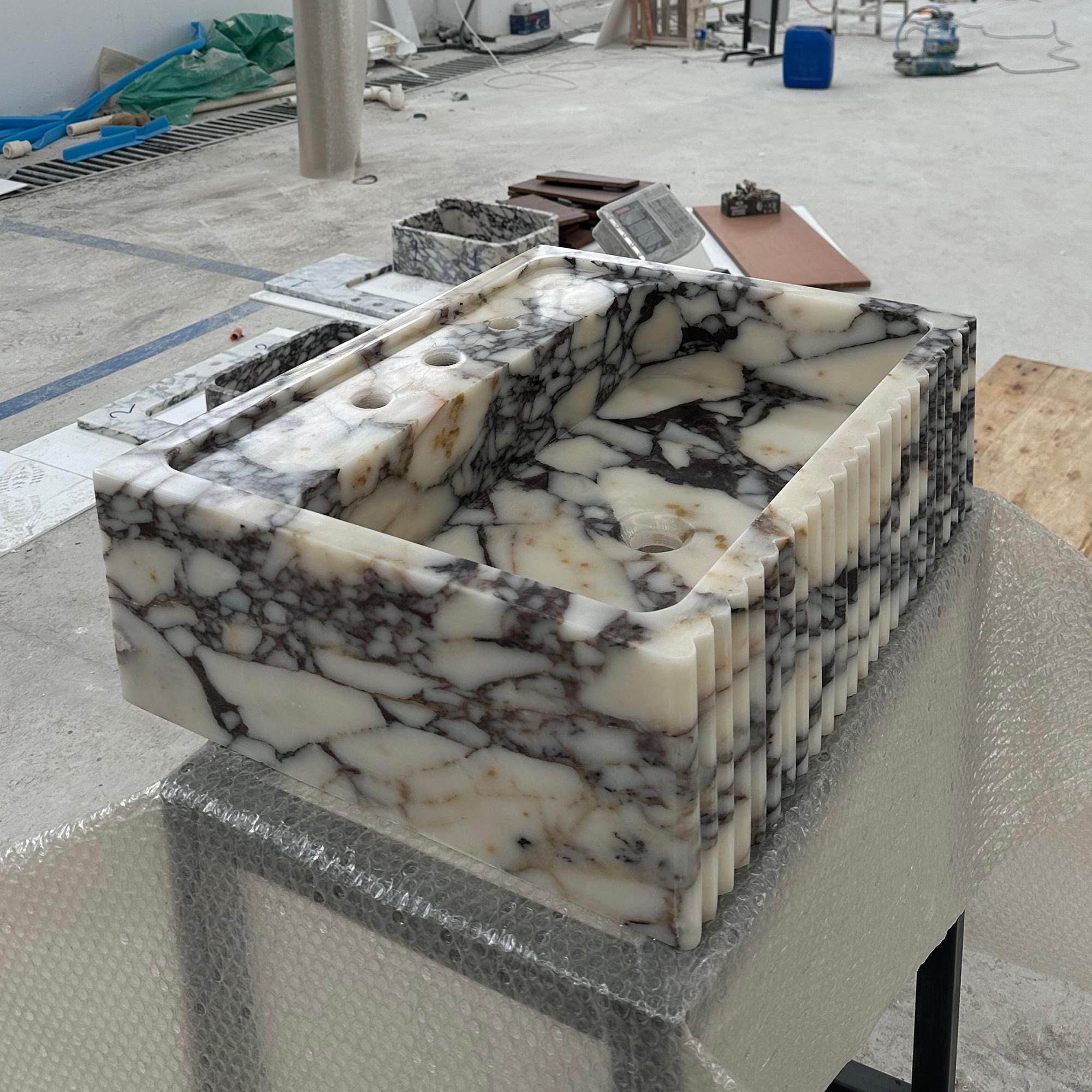 luxury calacatta viola marble vessel basin