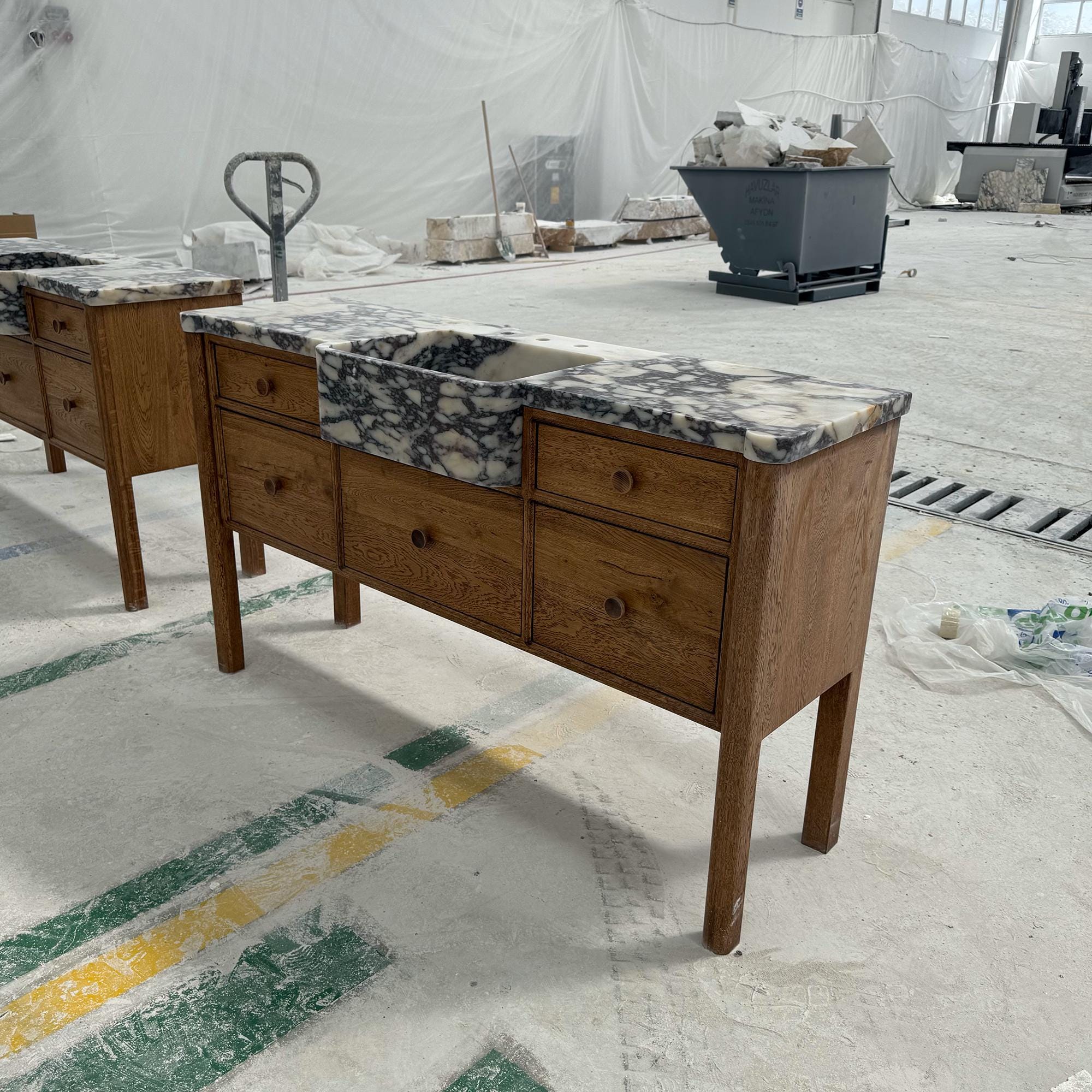 luxury farmhouse marble sink cabinet