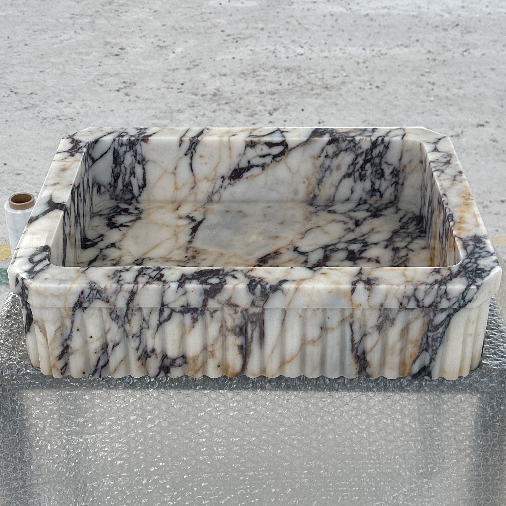 luxury handcrafted calacatta viola sink