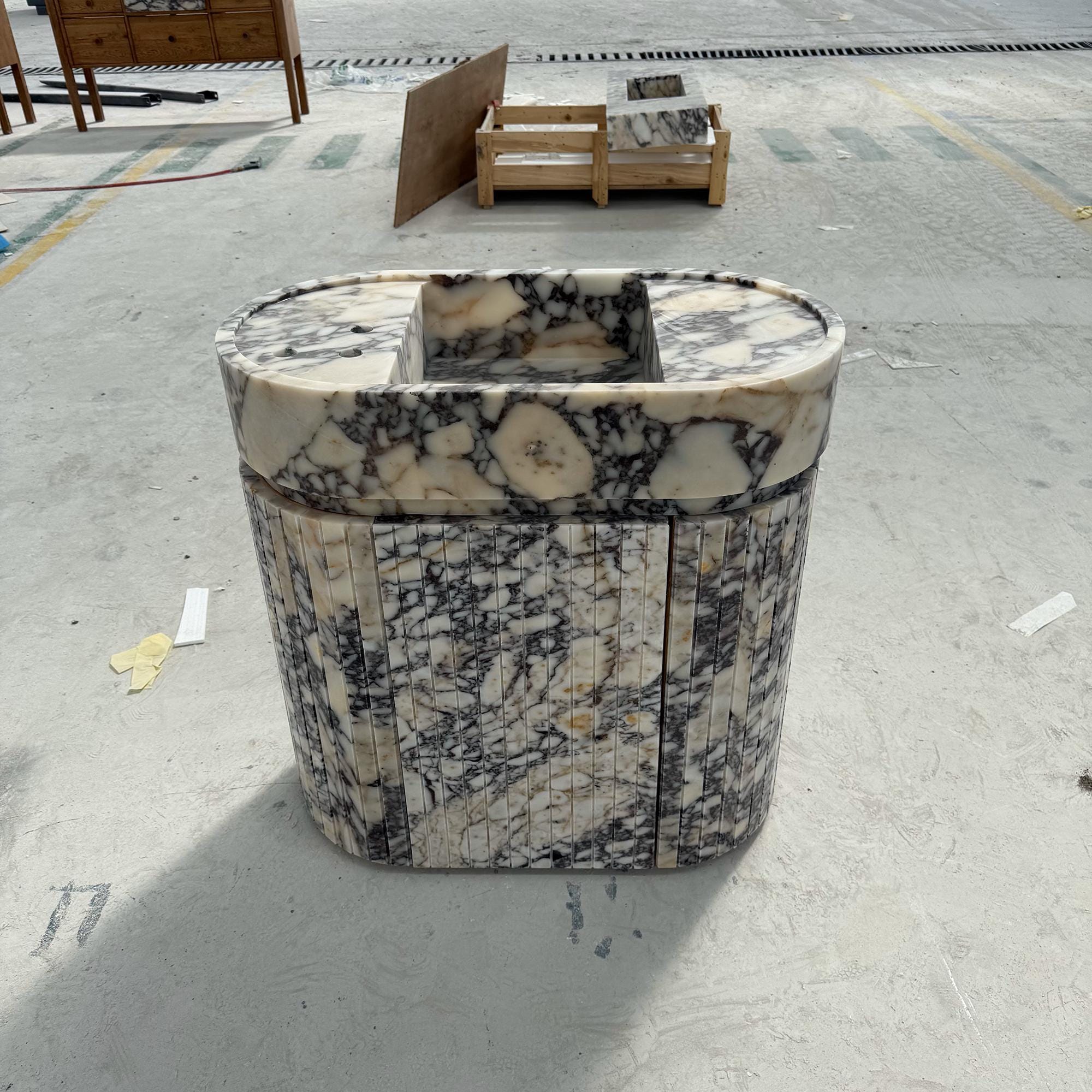 oval marble bathroom sink
