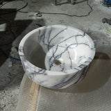 round carrara marble sink bowl basin